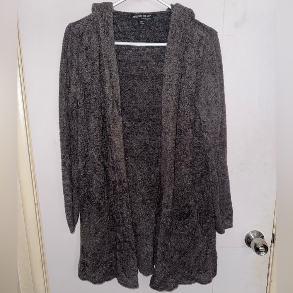 Barefoot Dreams Gray Cardigan Sweater Long Knit
